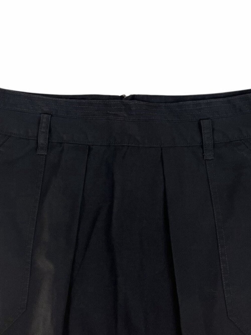 Gap Skirt Pleated A-Line Black Cotton Midi Academia Pockets Belt Loops Size 14 - Picture 4 of 8